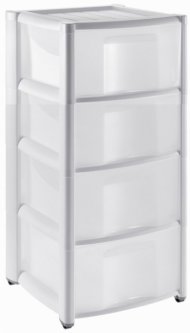 Комод пластиковый HEIDRUN Professional с 4 ящиками Белый (1531_белый)