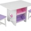 Детский стол KidKraft Table & Chair Set Heart Белый с розовым (26913)