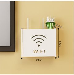 Настенная коробка для роутера Wi-Fi Полка 24* 20* 8 см Белая сигнал