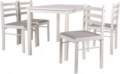 Комплект обеденный AMF Брауни стол+4 стула Белый шоколад/латте (544609)