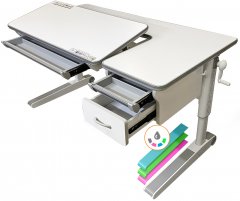 Детский стол Mealux Sherwood XL Multicolor с ящиком (BD-860 W/MC с ящиком)