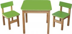 Эко набор Стол деревянный и 2 стульчика Финекс Салатовый (0091)