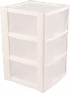 Комод пластиковый HEIDRUN Professional с 3 ящиками Белый (1530_белый)