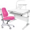 Комплект Evo-kids Evo-30 G + Y-528 KP стол + лампа + кресло Match gray base Белый/Розовый