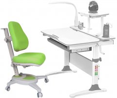 Комплект Evo-kids Evo-30 G + Y-110 KZ стол + лампа + кресло Onyx Белый/Зеленый