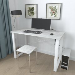 Письменный стол Ferrum-decor Драйв 750x1200x600 Белый металл ДСП Урбан Лайт 16 мм (DRA042)