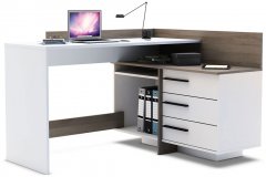 Компьютерный стол WUDUS Эстет 129х102х75 см правый Дуб Клондайк Белый (C-51.2)
