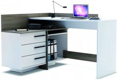 Компьютерный стол WUDUS Эстет 129х102х75 см левый Дуб Клондайк Белый (C-51.3)