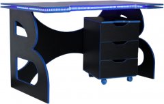 Геймерский стол с тумбой Barsky Game HG-04/LED/СUP-04/ПК-01 Blue