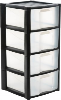 Профессиональный комод-органайзер пластиковый Heidrun Professional с 4 выдвижными лотками 40х38 h78 см Черный (1531_черный)