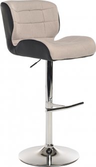 Барный стул Vetro Mebel B-75 Серый с черным (В-75 grey+blc)