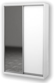 Шкаф-купе двухдверный Roko 120х242х45 см ДСП + Зеркало Белый (20200027179)