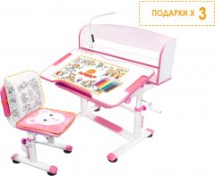 Комплект Evo-Kids BD-10 PN Стул + стол + полка + лампа (BD-10 PN с лампой)